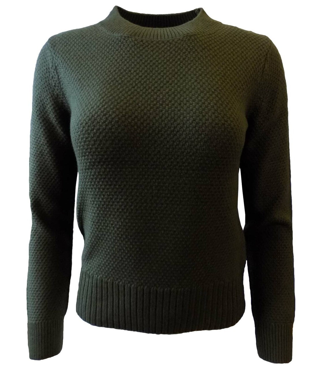 Thick Cable Cotton Textured Knitted Crew Neck Jumper