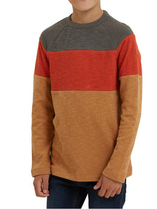 Boys Fat Face Brown Multi Large Stripes Supersoft Cotton Top