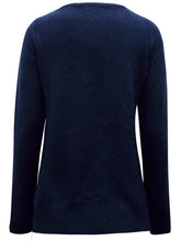 Load image into Gallery viewer, Ladies Navy Santa &#39;Christmas Night Fever&#39; Slogan Knitted Jumper

