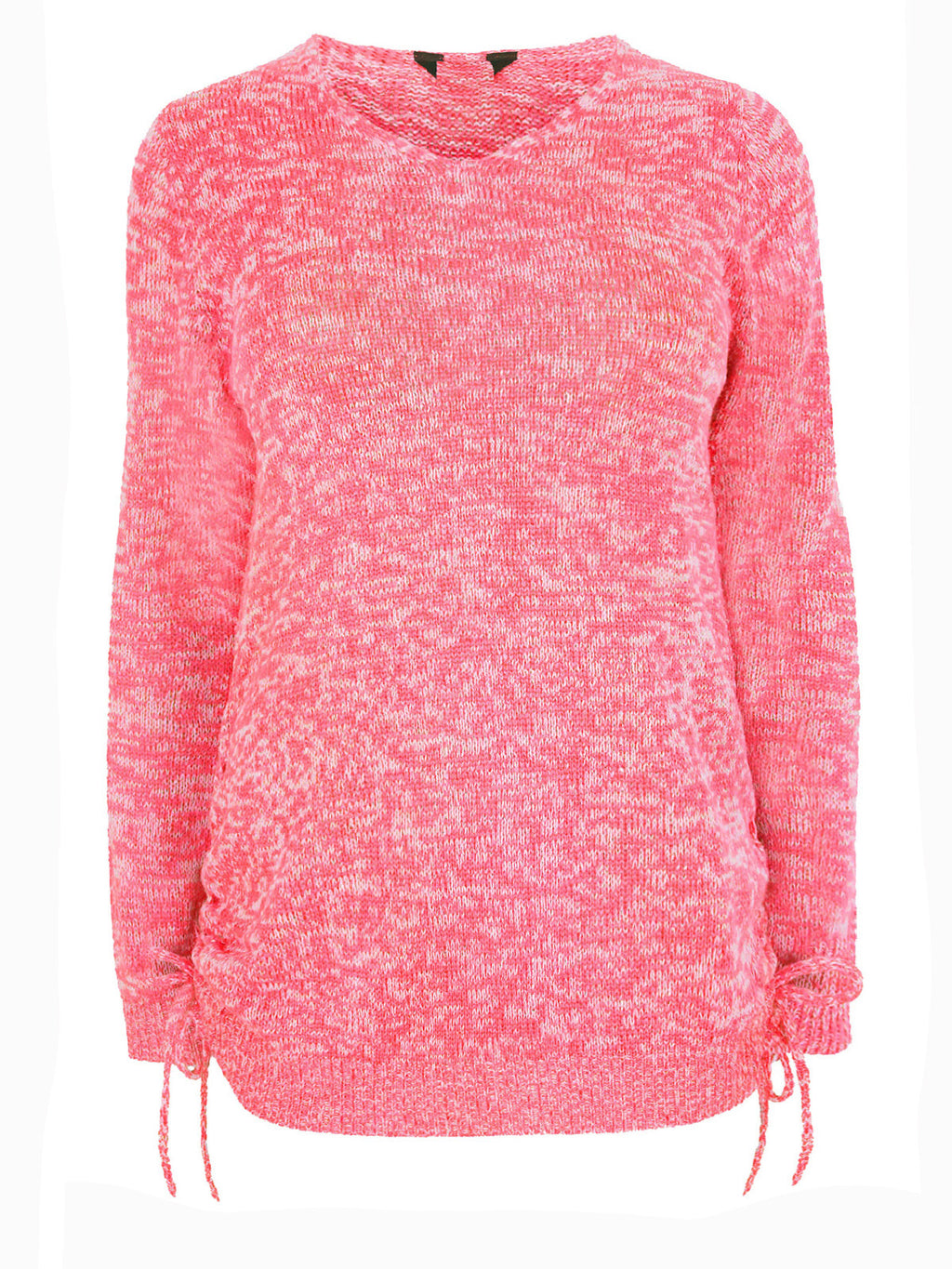 Ladies Coral Ruched Hem Knitted Jumper