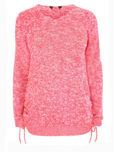 Load image into Gallery viewer, Ladies Curve Coral Ruched Hem Knitted Jumper

