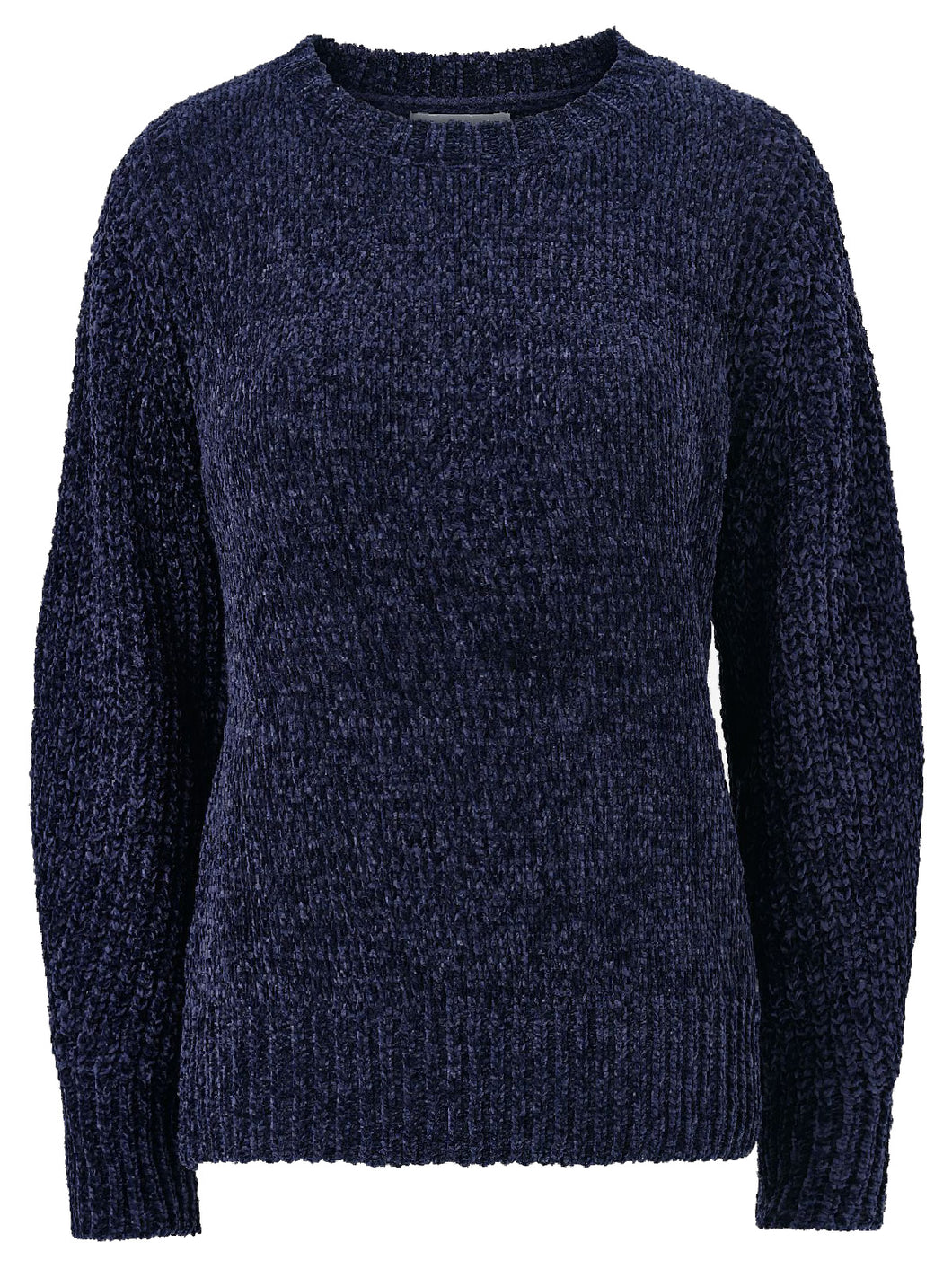 Ladies Ellos Navy Signe Soft Chenille Plus Size Jumper