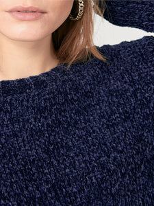 Ladies Ellos Navy Signe Soft Chenille Plus Size Jumper