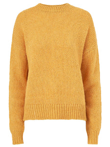 Gold Petronella Wool Blend Ribbed Knit Plus Size Jumper