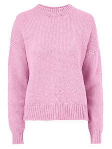 Ladies Ellos Pink Petronella Wool Blend Ribbed Knit Jumper