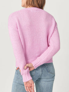 Ladies Ellos Pink Petronella Wool Blend Ribbed Knit Jumper