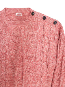 Ladies Damart Rose Chunky Cable Knit Button Shoulder Plus Size Jumpers