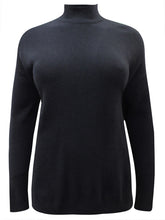 Load image into Gallery viewer, Pink Black Ivory High Neck Thick Soft Knit Plus Size  Jumpers
