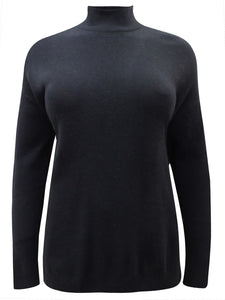 Pink Black Ivory High Neck Thick Soft Knit Plus Size  Jumpers
