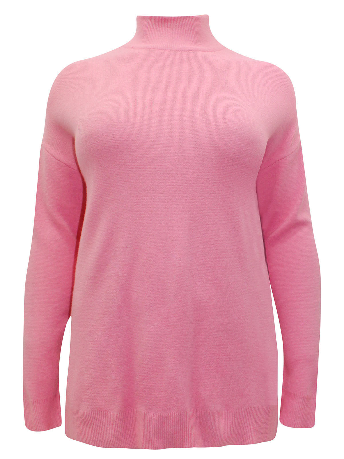 Pink Black Ivory High Neck Thick Soft Knit Plus Size  Jumpers