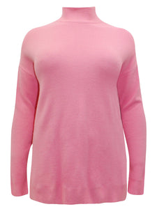 Pink Black Ivory High Neck Thick Soft Knit Plus Size  Jumpers