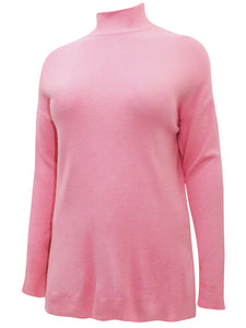 Pink Black Ivory High Neck Thick Soft Knit Plus Size  Jumpers