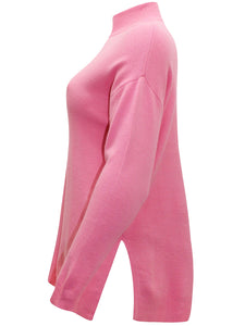 Pink Black Ivory High Neck Thick Soft Knit Plus Size  Jumpers