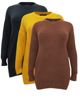 Load image into Gallery viewer, Ladies Soft Knit Crew Neck Flattering Plus Size Jumpers
