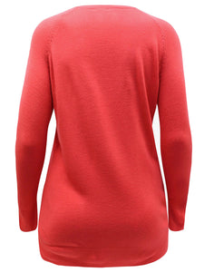 Ladies Curve Front Seam Pockets Soft Knit Plus Size Jumpers