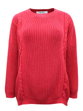 Load image into Gallery viewer, Ladies Red Lily Ella Textured Cotton Multi Stitch Thick Knit Long Sleeve Jumpers
