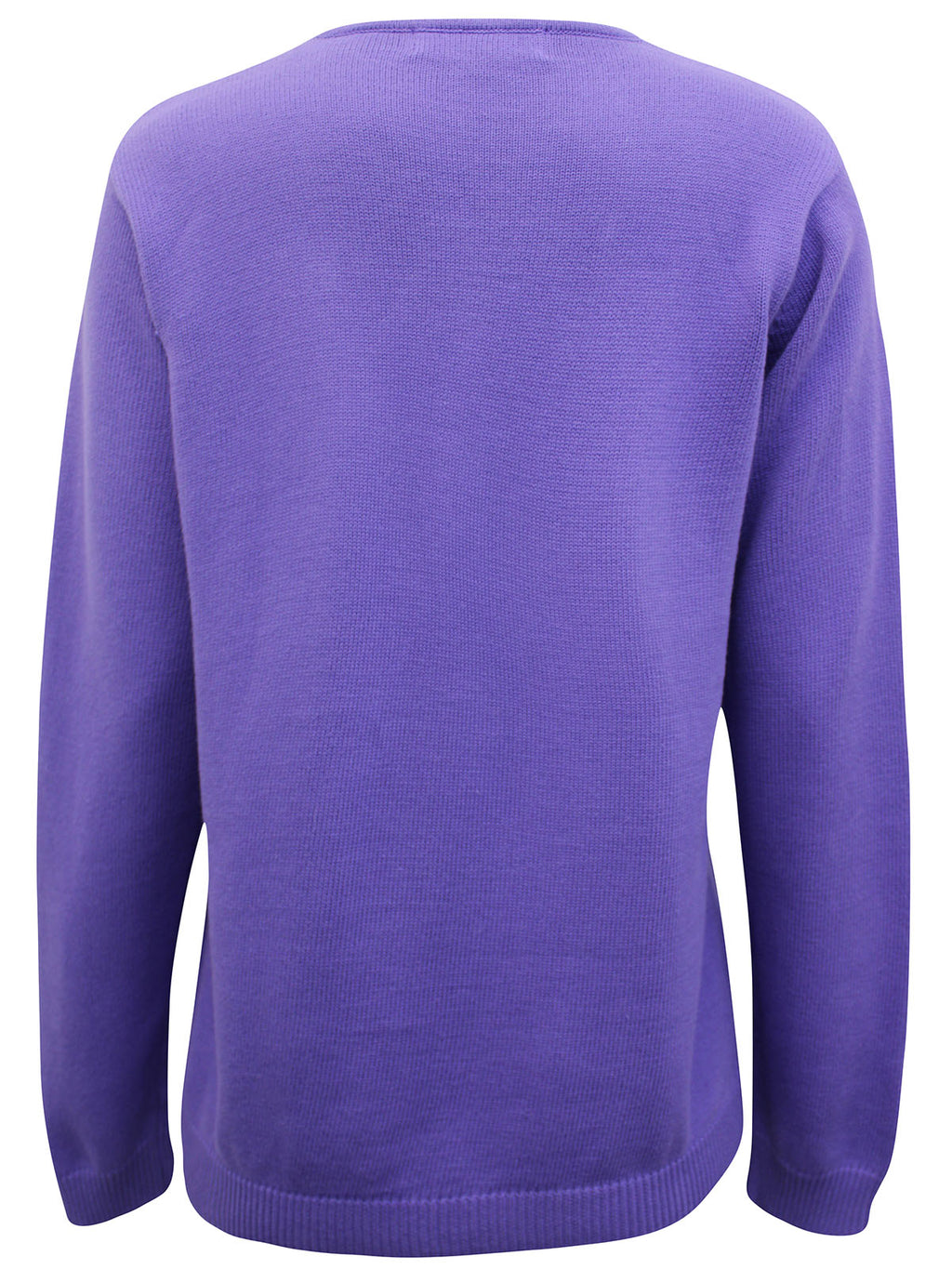 Ladies Lily Ella Purple Crochet Lace V-neck Cotton Jumper