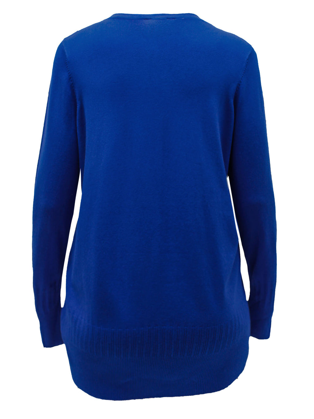 Ladies Blue Black Pearl Button Cuff Soft Knit V-Neck Plus Size Jumpers