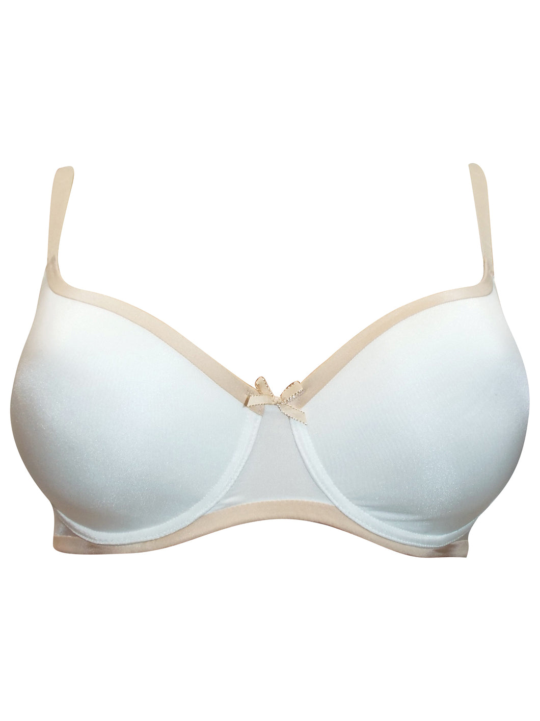 Trofé Champagne & White Contrast Trim Bra