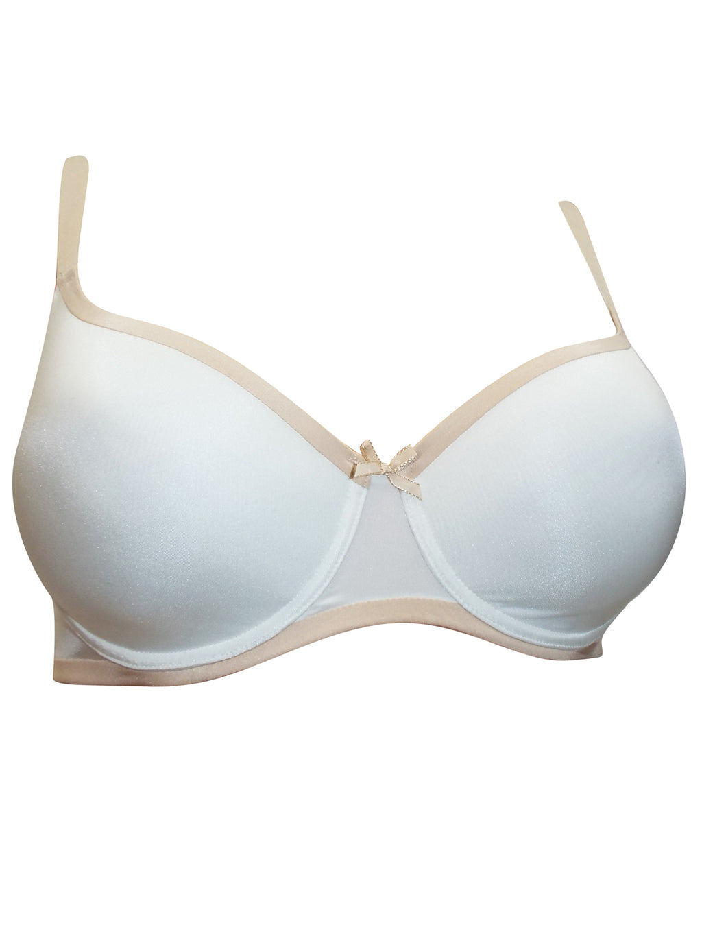 Trofé Champagne & White Contrast Trim Bra
