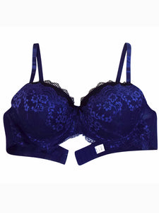 Trofé Dark-Blue Evy Floral Lace Bra