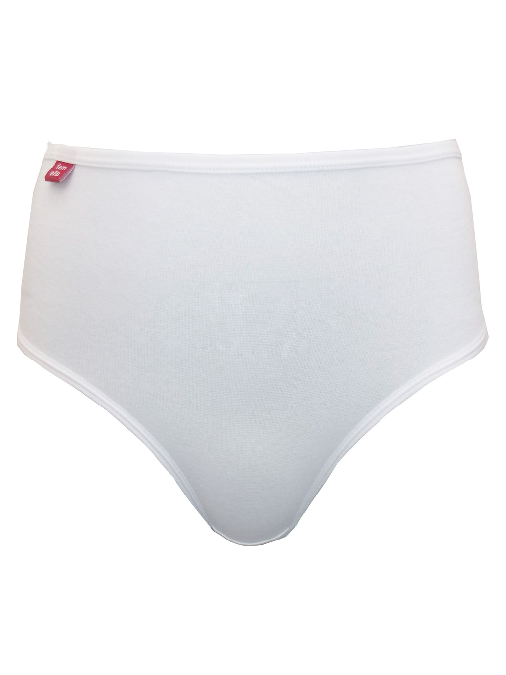Ladies Famelle White 4-Pack Cotton Rich Full Briefs