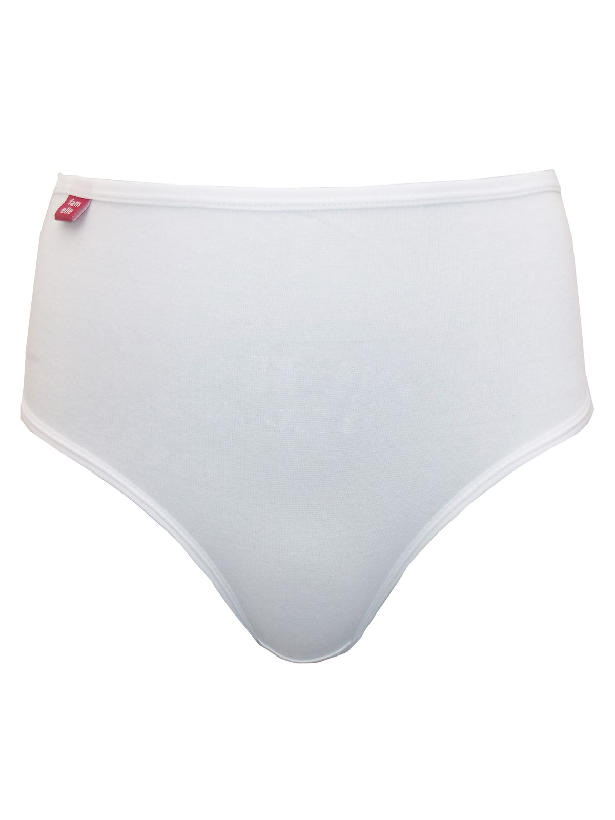 Ladies Famelle White 4-Pack Cotton Rich Full Briefs