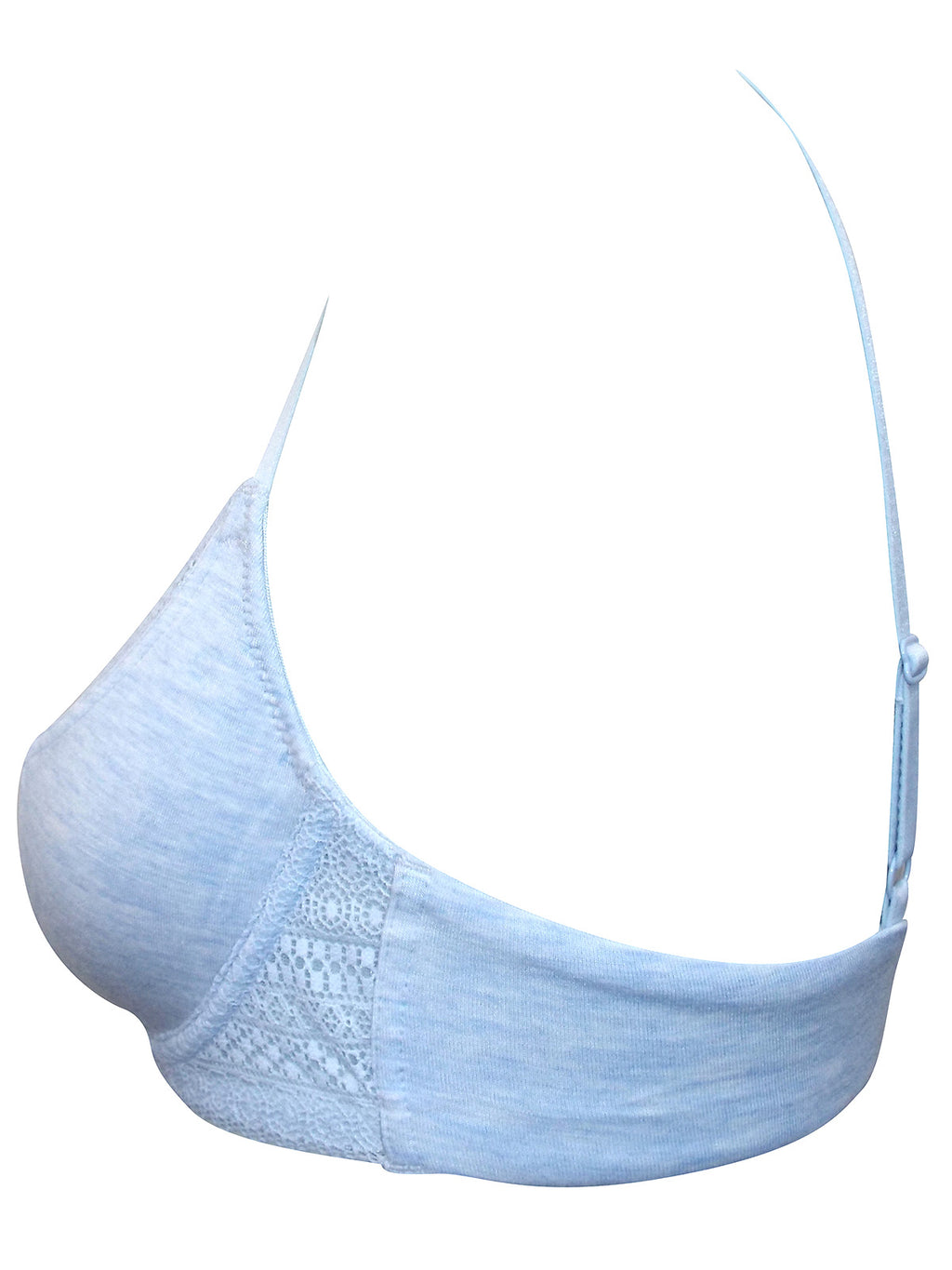 Blue Floral Lace Wired Full Cup Bra