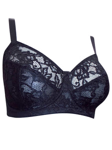Ladies Black All Over Lace Non-Padded Full Cup Bra
