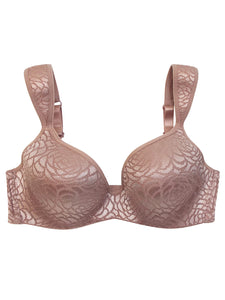 Ladies Trofé Taupe Elegant Jacquard Padded T-Shirt Bra