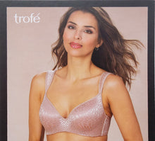 Load image into Gallery viewer, Ladies Trofé Taupe Elegant Jacquard Padded T-Shirt Bra
