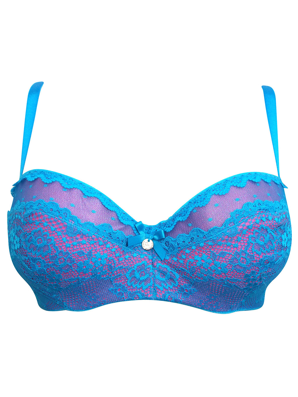 Blue Pink Multi Floral Davean Wired Balconette Bra