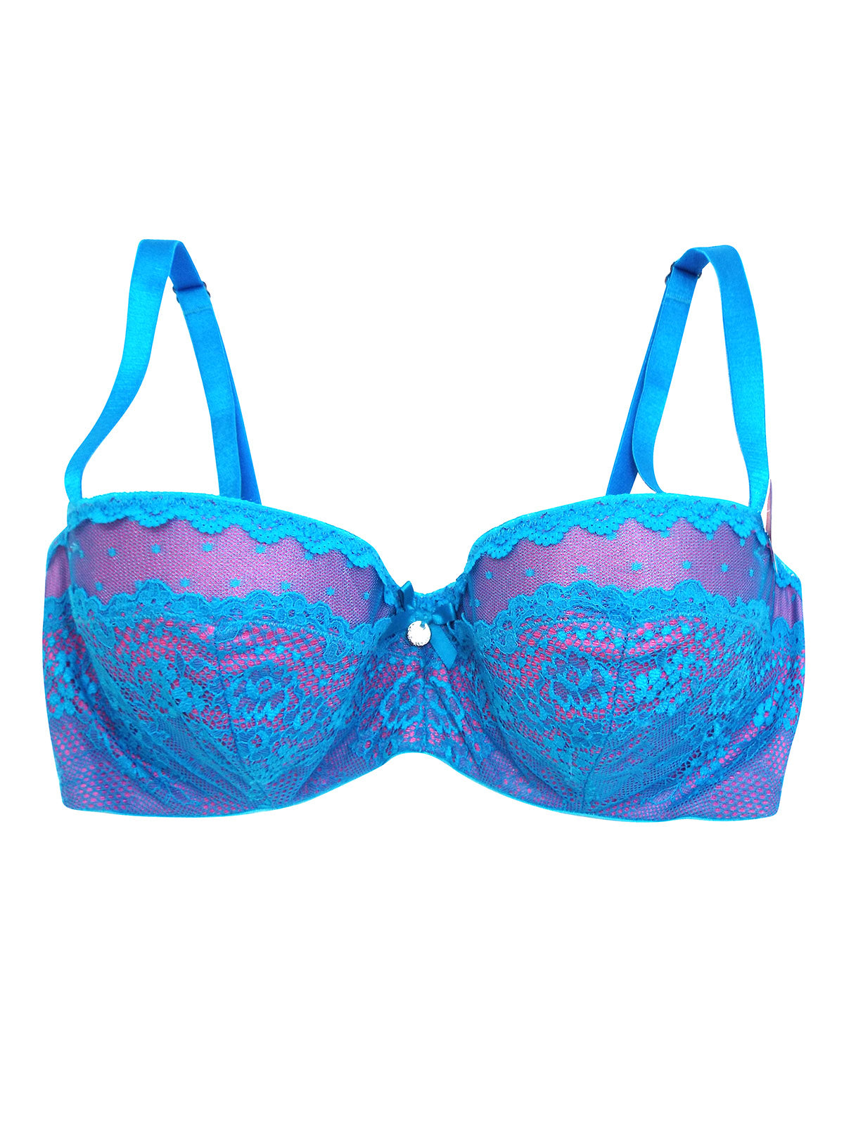 Blue Pink Multi Floral Davean Wired Balconette Bra