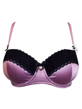 Load image into Gallery viewer, Pink &amp; Black Claudia Underwired Balconette Support Womens Bra
