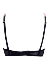 Load image into Gallery viewer, Pink &amp; Black Claudia Underwired Balconette Support Womens Bra

