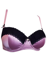 Load image into Gallery viewer, Pink &amp; Black Claudia Underwired Balconette Support Womens Bra
