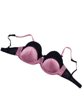 Load image into Gallery viewer, Pink &amp; Black Claudia Underwired Balconette Support Womens Bra
