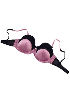 Pink & Black Claudia Underwired Balconette Support Womens Bra