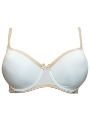 Trofé Champagne & White Contrast Trim Bra