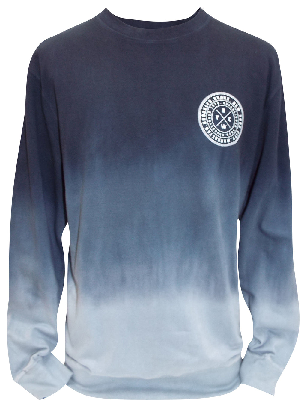 Mens Big &Tall Grey Pure Cotton Rich Knit Dip Dye Jumper