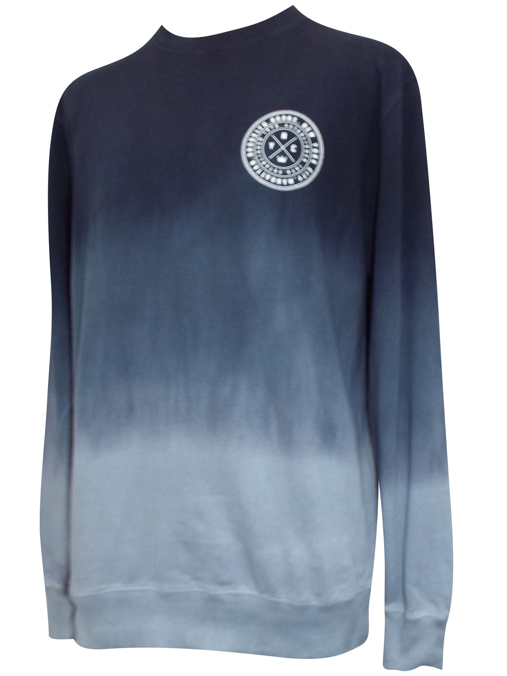 Mens Big &Tall Grey Pure Cotton Rich Knit Dip Dye Jumper