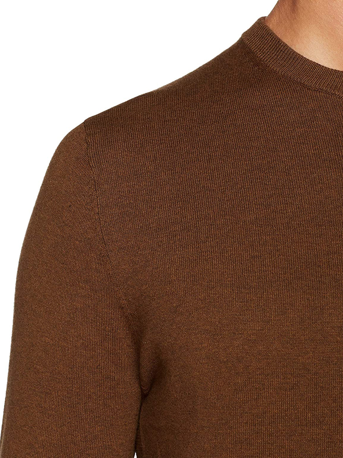 Brown Crew Neck Cotton Rich Knitted Long Sleeve Jumper