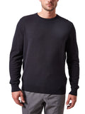 Mens Black Crew Neck Cotton Rich Knitted Jumper