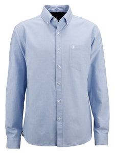 Mens Sky-Blue Pure Cotton Oxford Collared Long sleeves Shirt