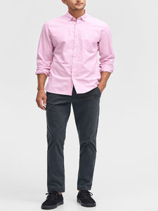 Mens Pink Pure Cotton Oxford Longsleeve Shirt