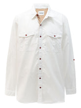 Load image into Gallery viewer, Mens Jacamo White Pure Cotton Long Sleeve Military Collared Shirt
