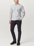 Mens Ellos Grey Big Tall Pure Cotton Oxford Long sleeves Shirt