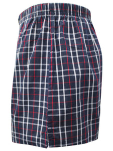 Mens Boxers 3 Pack Pure Cotton Woven Check Brief Shorts