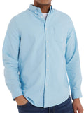 Mens Jacamo Sky Blue Long Sleeve Pure Cotton Oxford Big Tall Shirt