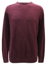 Load image into Gallery viewer, Mens  Burgundy Cotton Rich Soft Knit Textured Crew Neck Long Sleeve Jumper
